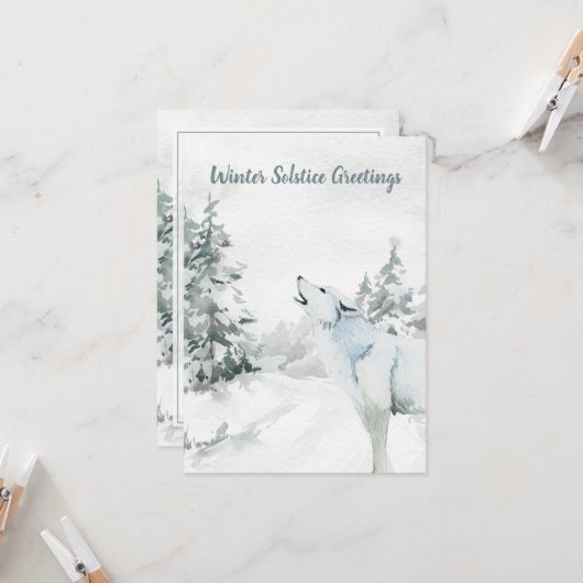 Wintersolstice Grußkarten für Waldwald Karte (Vorderseite/Rückseite Beispiel)