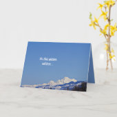 Wintersolstice! Snowy Mountain Winter Scene Karte (Gelbe Blume)
