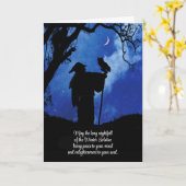 Wintersolstik Weihnachten Mystisch mit Eule und Mo Karte (Gelbe Blume)