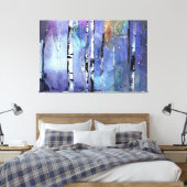 Wintersong im Birkenwald Leinwanddruck (Insitu (Schlafzimmer))