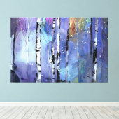Wintersong im Birkenwald Leinwanddruck (Insitu (Holzboden))