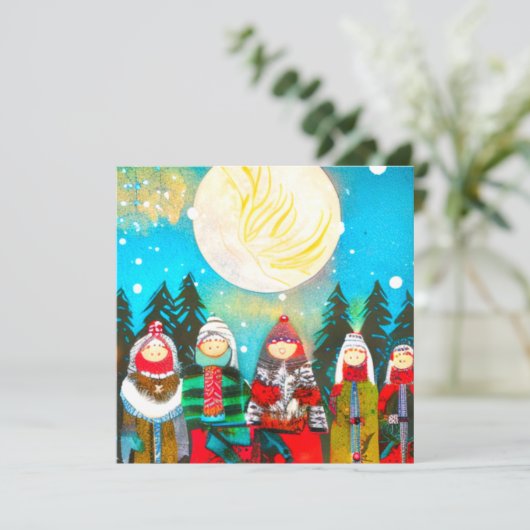 Wintersonne Feiertagskarte (Stehend Vorderseite)