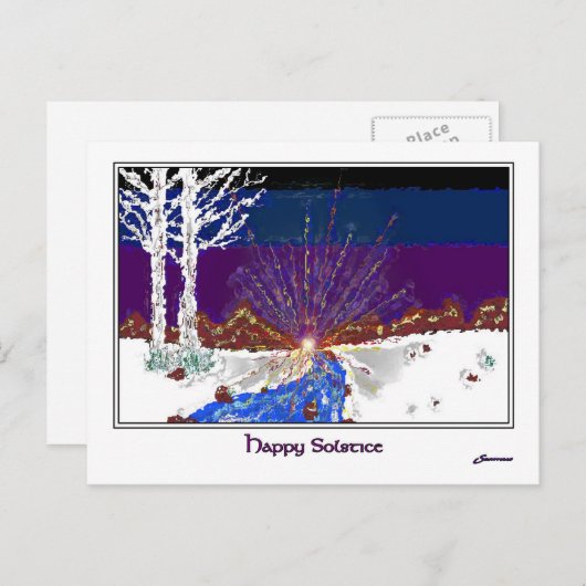Wintersonne Feiertagspostkarte (Vorne/Hinten)