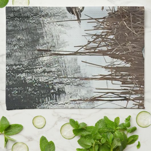 Wintersonne Geschirrtuch (Gefaltet)