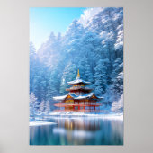 Wintersonne im japanischen Tempel Poster (Vorne)