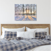 Wintersonne im Schneewald Leinwanddruck (Insitu (Schlafzimmer))