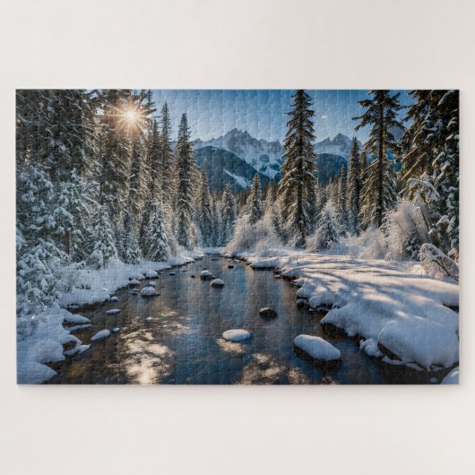 Wintersonne in der Wildnis Puzzle (Horizontal)