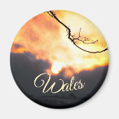 Wintersonne in Wales Magnet (Vorne)