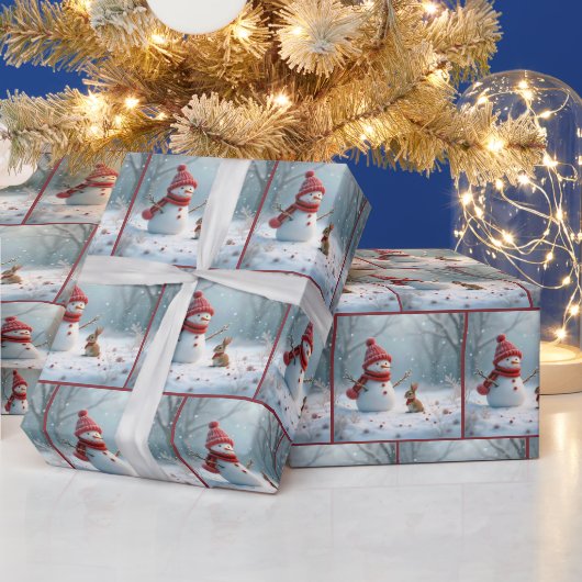 Wintersonne mit Schneemann Geschenkpapier (Feiertage)