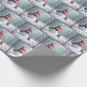 Wintersonne mit Schneemann Geschenkpapier (Ecke)