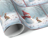Wintersonne mit Schneemann Geschenkpapier (Rolleneckpunkt)