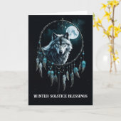 Wintersonne mit Wolf im Dream Catcher Moon Karte (Gelbe Blume)