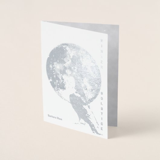 Wintersonne: Mond und Taube Folienkarte (Vorderseite)