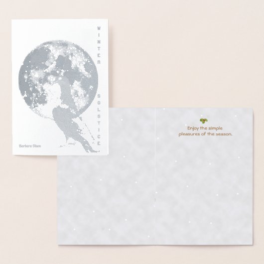 Wintersonne: Mond und Taube Folienkarte (Anzeige)