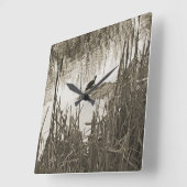 Wintersonne Quadratische Wanduhr (Winkel)