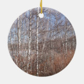Wintersonne Segen Birch Forest Keramik Ornament (Hinten)