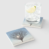 Wintersonne Steinuntersetzer (Seitenansicht)