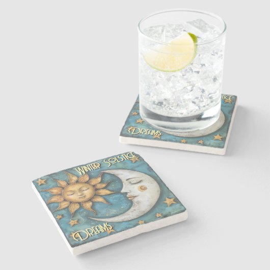 Wintersonne Steinuntersetzer (Seitenansicht)