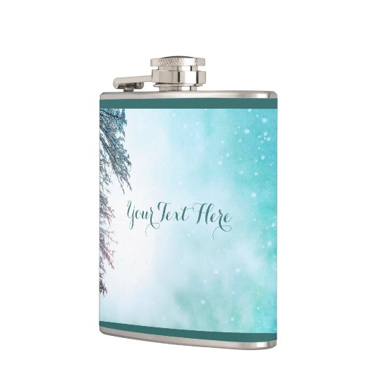 Wintersonne und Schnee Flachmann (Links)