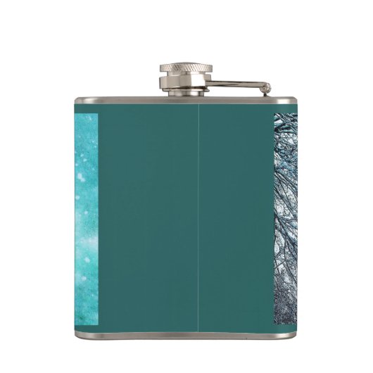 Wintersonne und Schnee Flachmann (Rückseite)