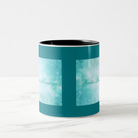 Wintersonne und Schnee "Wintersegmente" Zweifarbige Tasse (Mittel)