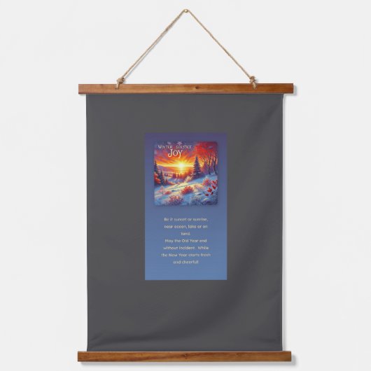 Wintersonne Wandteppich Mit Holzrahmen (Vorderseite)