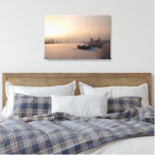 Wintersonnenaufgang in der niederländischen Leinwa Leinwanddruck (Insitu (Schlafzimmer))