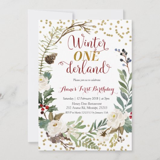 Wintersonnengang am Sonntag Einladung (Vorderseite)