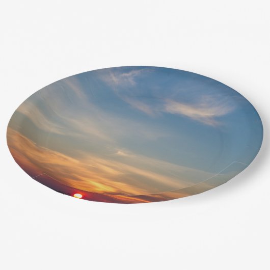 Wintersonnenhimmel Pappteller (Schrägansicht)