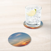 Wintersonnenhimmel Runder Pappuntersetzer (Vor Ort)