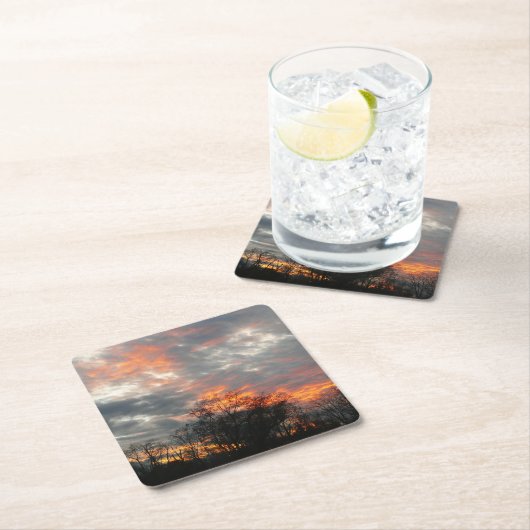 Wintersonnenlandschaft Fotografie Rechteckiger Pappuntersetzer (Vor Ort)