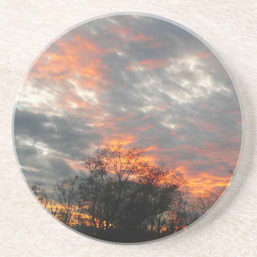 Wintersonnenlandschaft Fotografie Sandstein Untersetzer (Vorne)