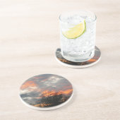 Wintersonnenlandschaft Fotografie Sandstein Untersetzer (Seite)