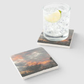 Wintersonnenlandschaft Fotografie Steinuntersetzer (Seitenansicht)