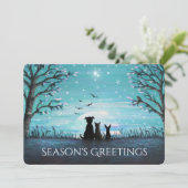 Wintersonnensommer der Saison personalisieren Feiertagskarte (Stehend Vorderseite)