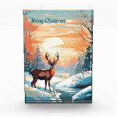 Wintersonnenuntergang Fotoblock (Vorderseite)