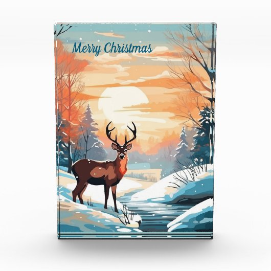 Wintersonnenuntergang Fotoblock (Vorderseite)