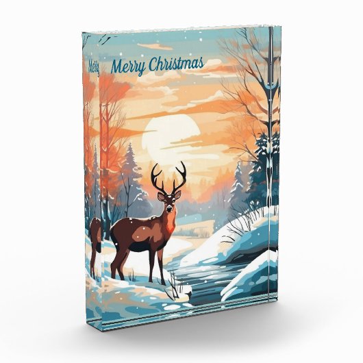 Wintersonnenuntergang Fotoblock (Links)