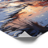 Wintersonnenuntergang Landschaftliches Poster im F (Ecke)