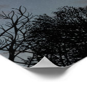 Wintersonnenuntergang mit Stern Poster (Ecke)