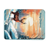 Wintersonnenuntergangskarte Magnet (Horizontal)