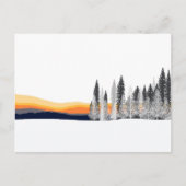 Wintersonnenwald Silhouette Postkarte (Vorderseite)