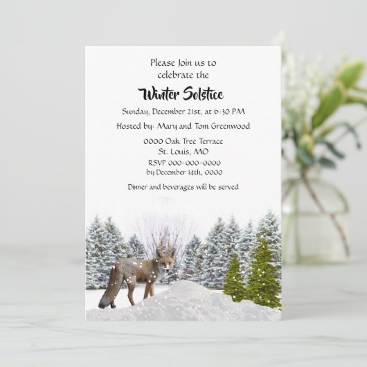Wintersonnenwende Abendessen Einladung (Stehend Vorderseite)