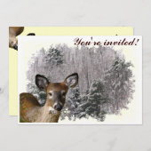 Wintersonnenwende Einladung von Hirschen und Frost (Vorne/Hinten)