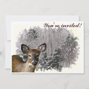 Wintersonnenwende Einladung von Hirschen und Frost