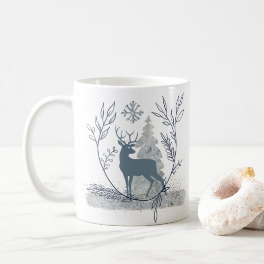 Wintersonnenwende - Glitzer mit Schnee Kaffeetasse (Mit Donut)