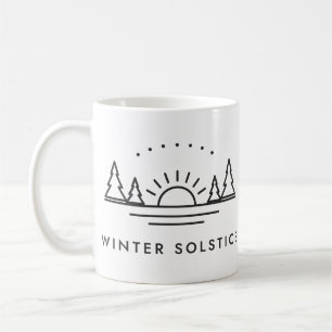 Wintersonnenwende Niedrige Sonne und Kiefern Linie Kaffeetasse