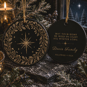 Wintersonnenwende North Star Familie Keramik Ornament