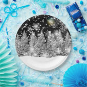 Wintersonnenwende Schneefall Pappteller (Party)