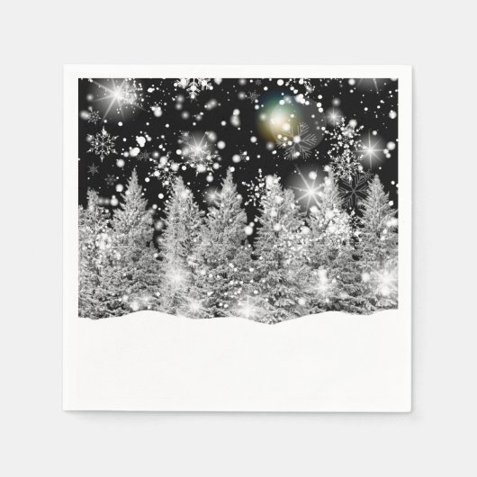 Wintersonnenwende Schneefall Serviette (Vorderseite)